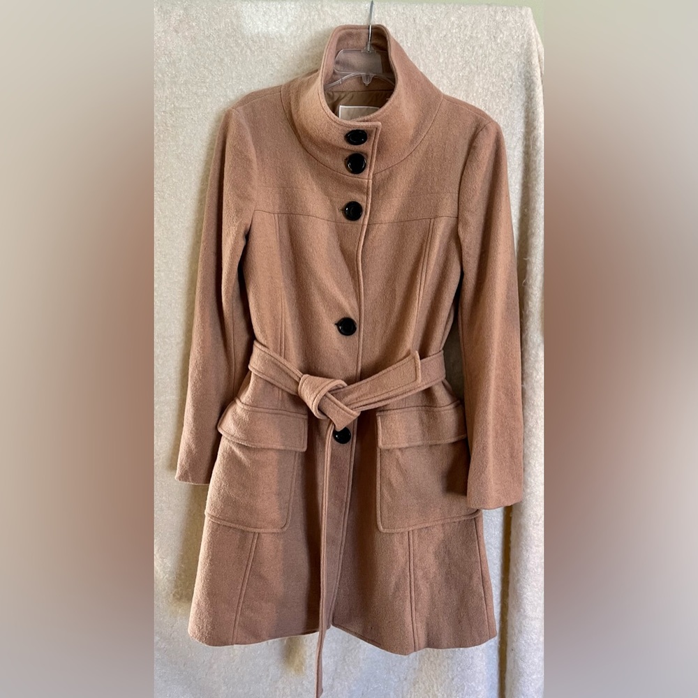 Michael Kors Tan Wool Trench Coat